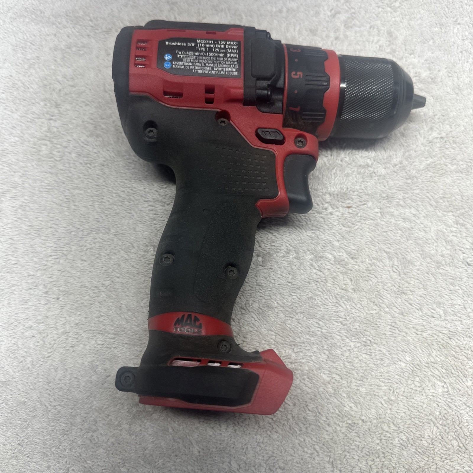 Mac Tools MCD701 12V MAX 3/8" Brushless Drill Driver Tool Only Used