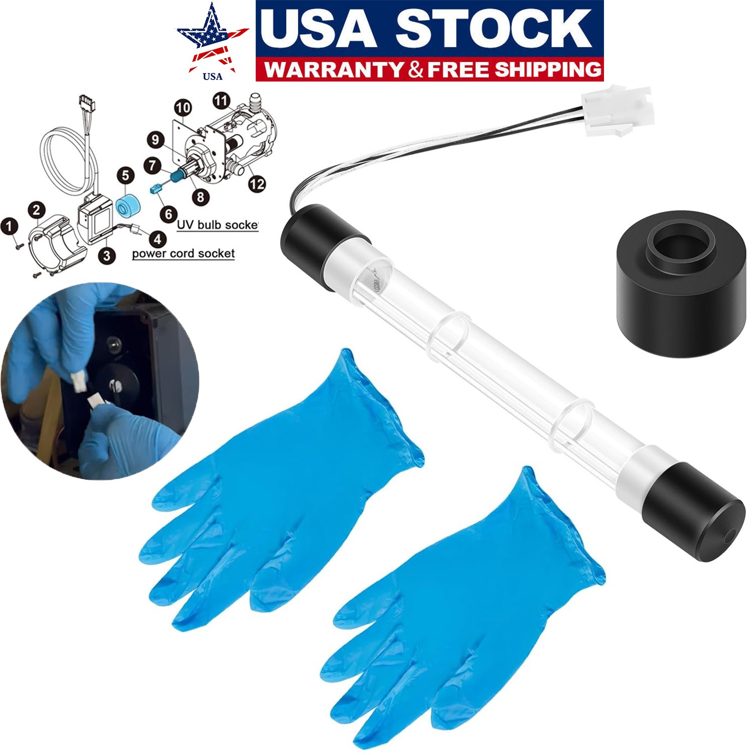 6472-841 UV Bulb Replacement for Jacuzzi Sundance Spas ClearRay J-200 J-300 J400
