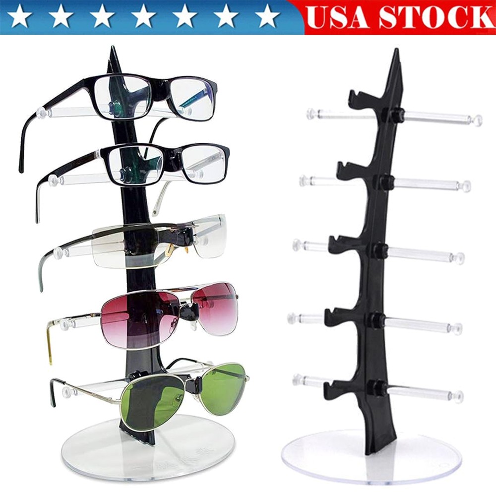 1/2x Glasses Display Stand Sunglasses Rack Holder Organizer Transparent Acrylic