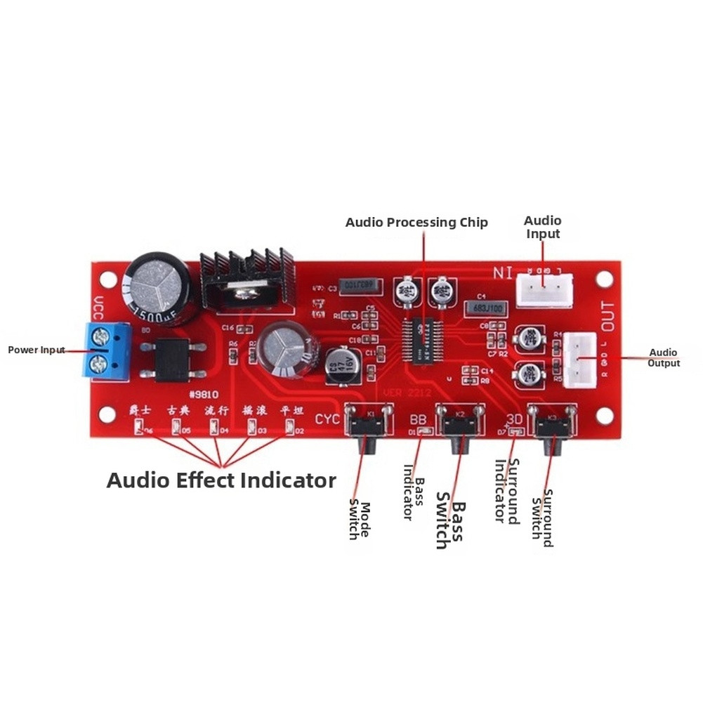 Tone Board Preamp Processor with 3D Sound and Wide Voltage Input Range