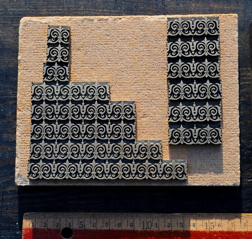 Lot of brass lines bookbinder hot foil decorative line leather Art Nouveau Deco*