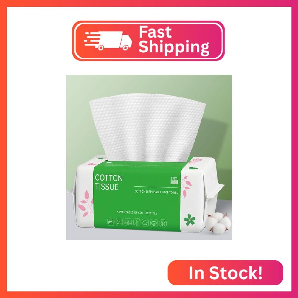 Disposable Face Towels 100 Count, Biodegradable Facial Towels for Sensitive Skin
