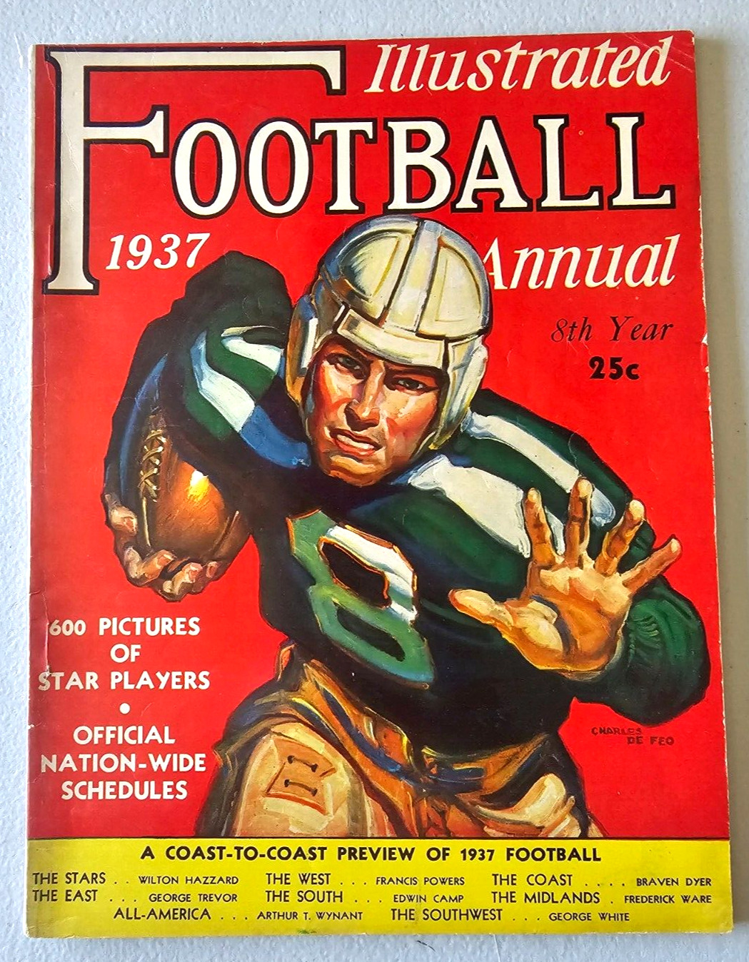 ILLUSTRATED FOOTBALL ANNUAL 1937 VF- 600 ALL STAR PICTURES MAGAZINE PROGRAM