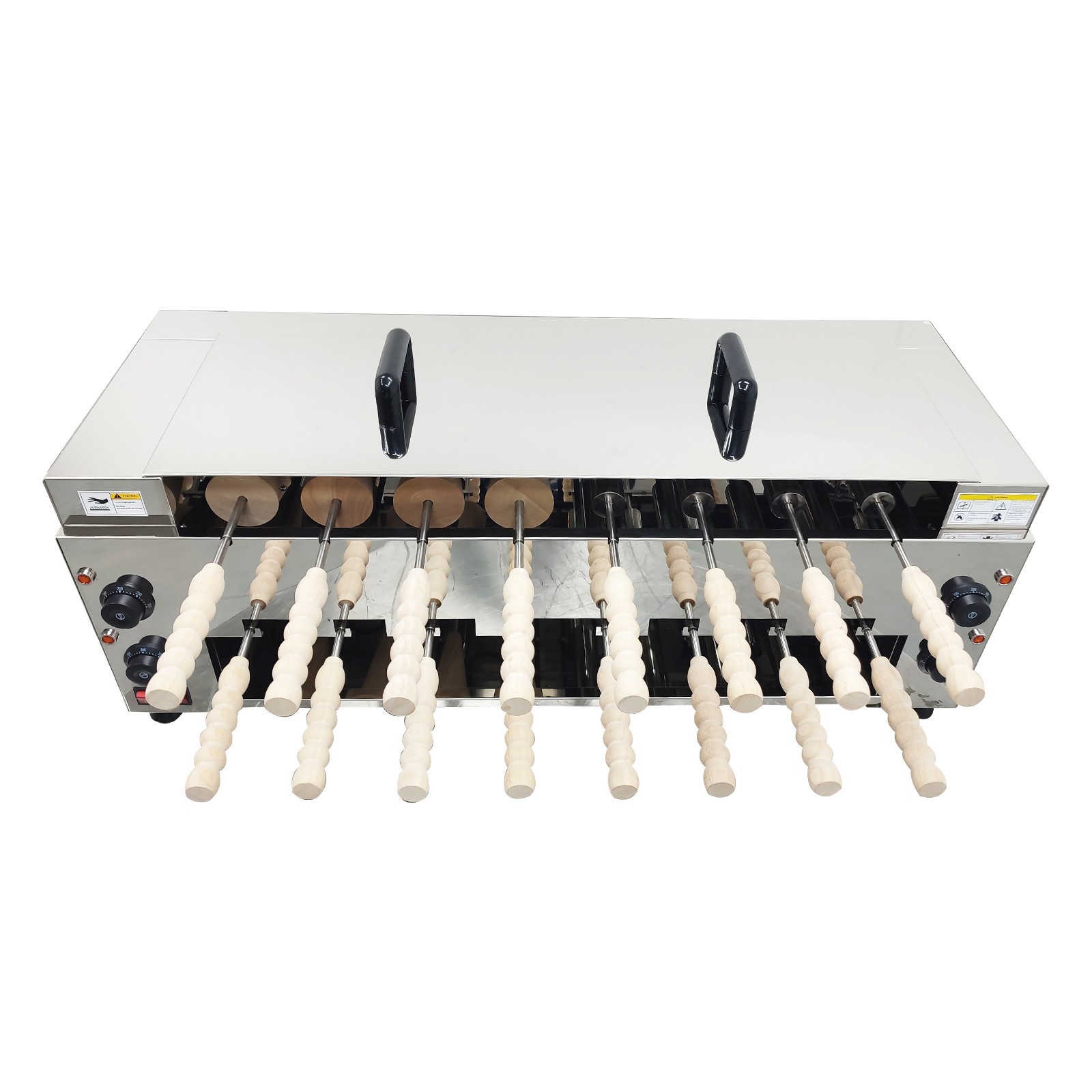 220V 6KW Electric Chimney Cake Roll Oven Maker 16Pcs Stainless Steel Ice Cream C