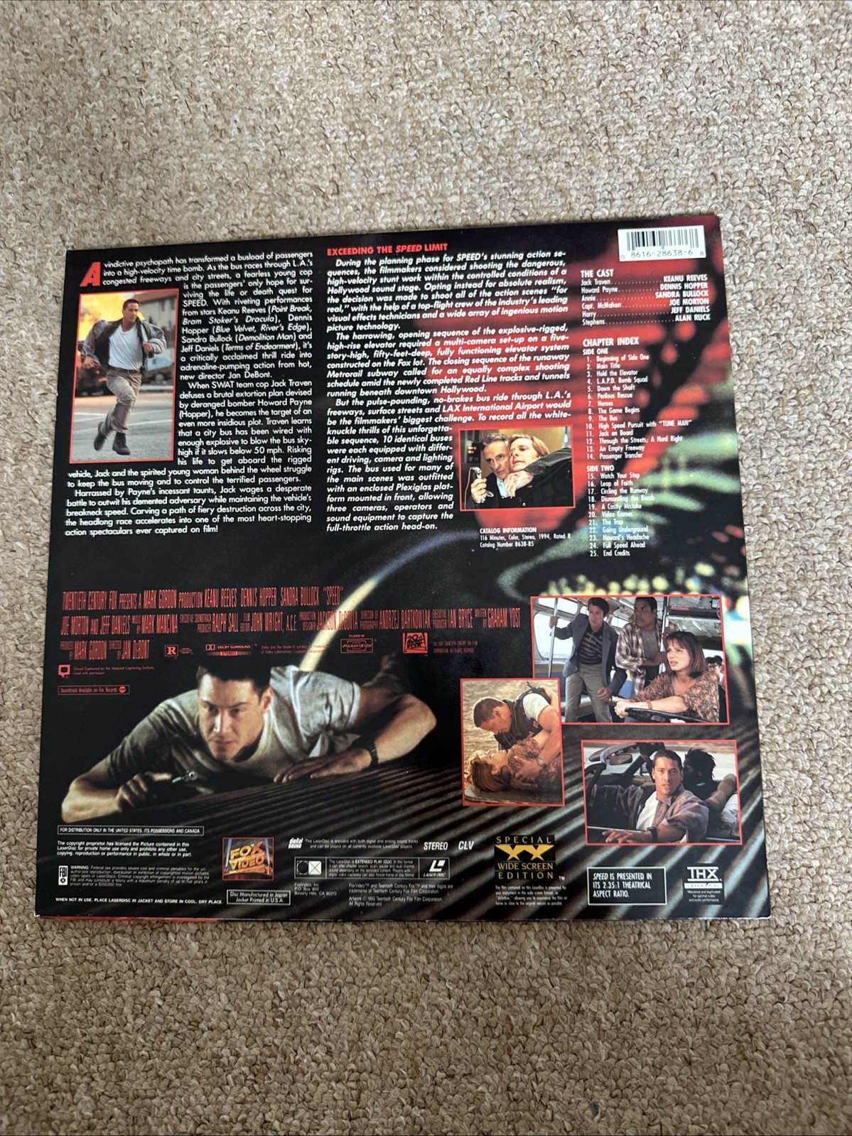 Speed (1993) NTSC LaserDisc Widescreen Edition THX Excellent Condition