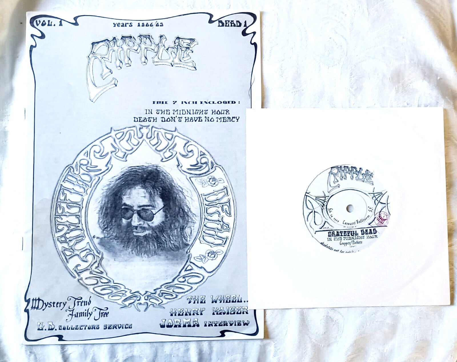 Ripple 1989 Italian Music Fanzine Grateful Dead  RARE 7 INCH DEAD Vinyl LIVE Q1