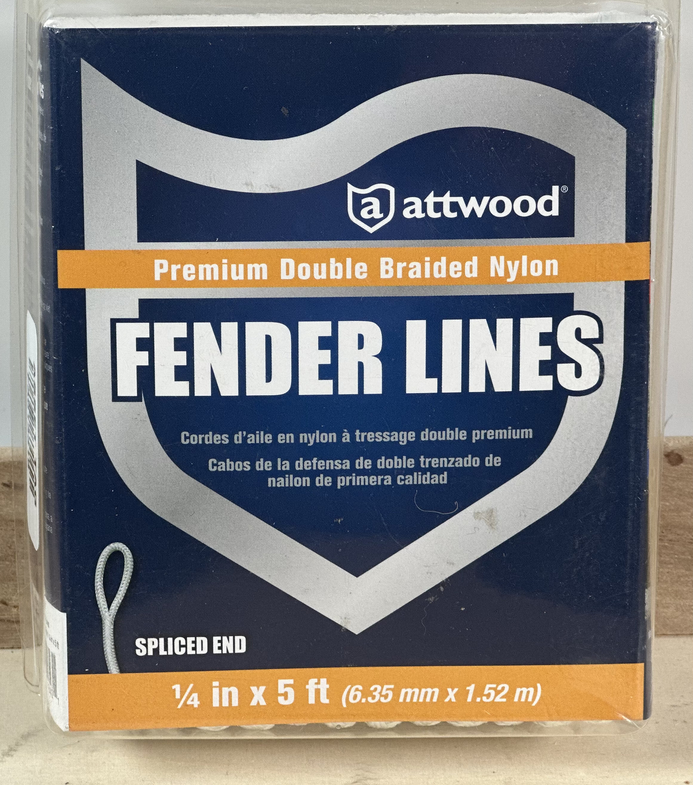ATTWOOD DOUBLE BRAIDED DOCKING FENDER LINES -  1/4" X 5'