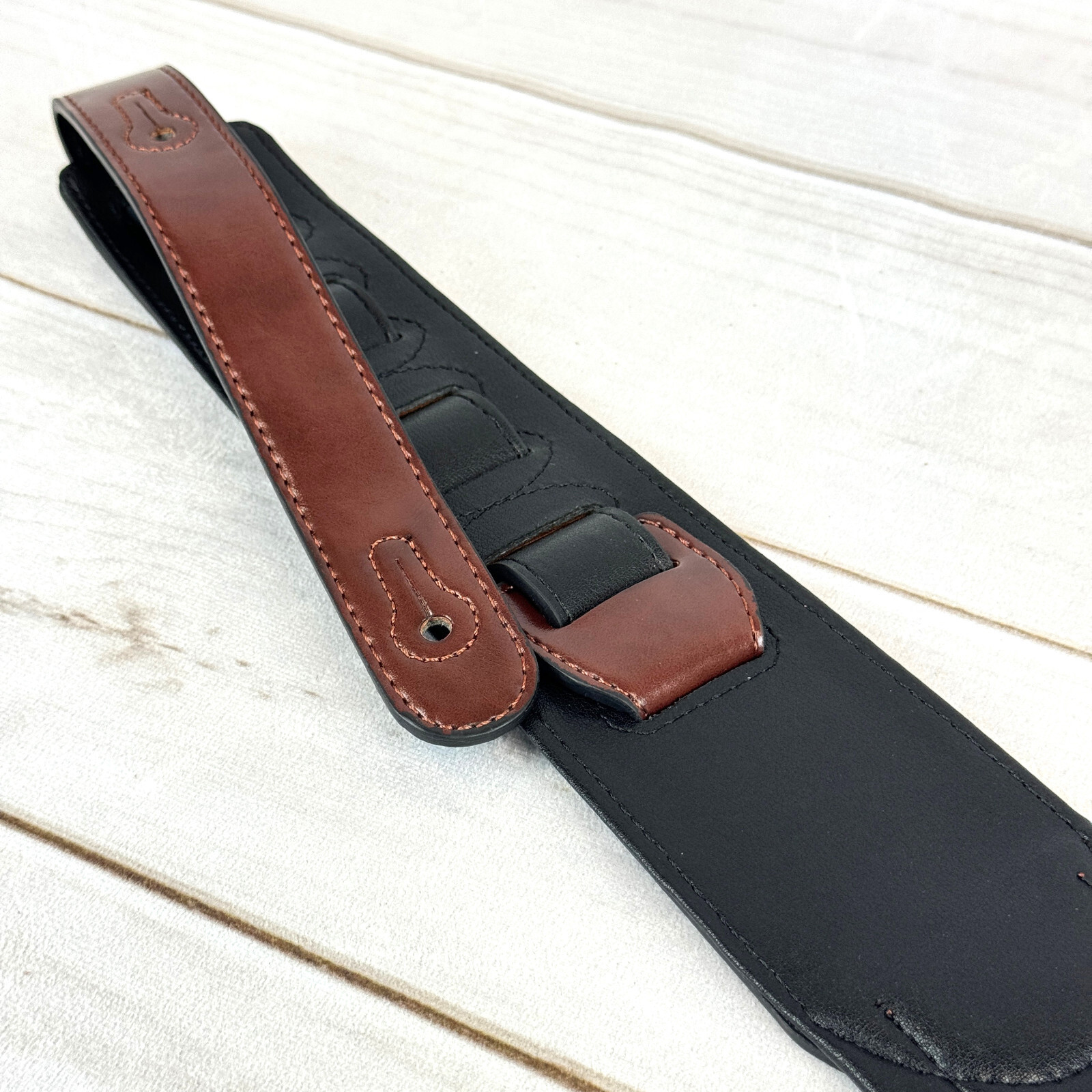 Walker And Williams G-110 Mahogany Brown Padded Strap with Embossed Tooling 