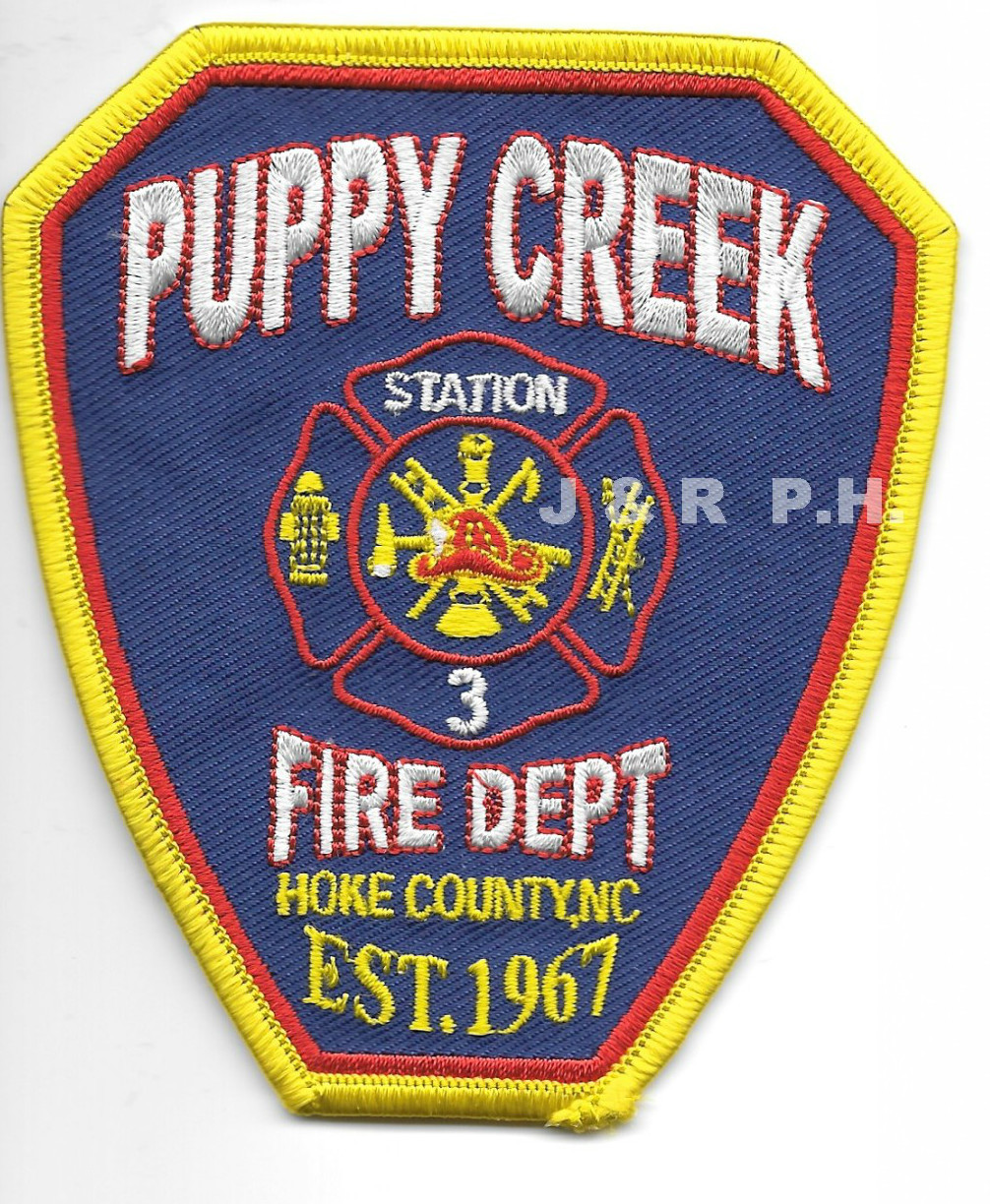 Puppy Creek  Station-3, Hoke County  "1967", NC (3.5" x 4" size) fire patch