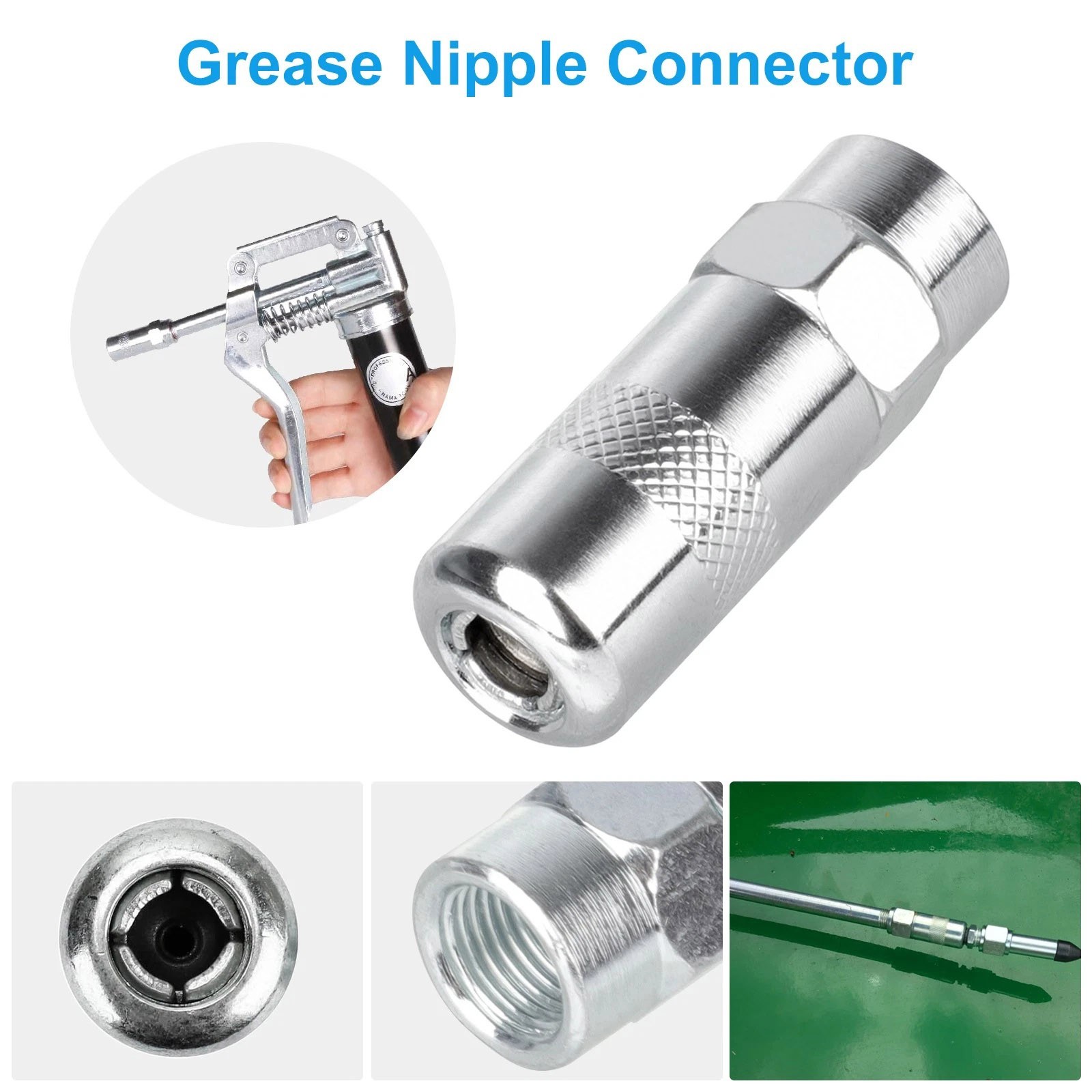 9Pcs High Quality Grease Gun Needle Nozzle Kit with Adapter Fitting Accessory