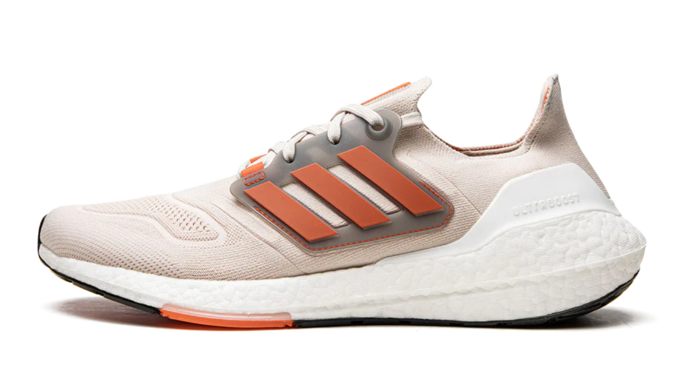 adidas® (Men's 9.5 M) Ultraboost™ 22 Running Shoe in Aluminium/Impact Orange