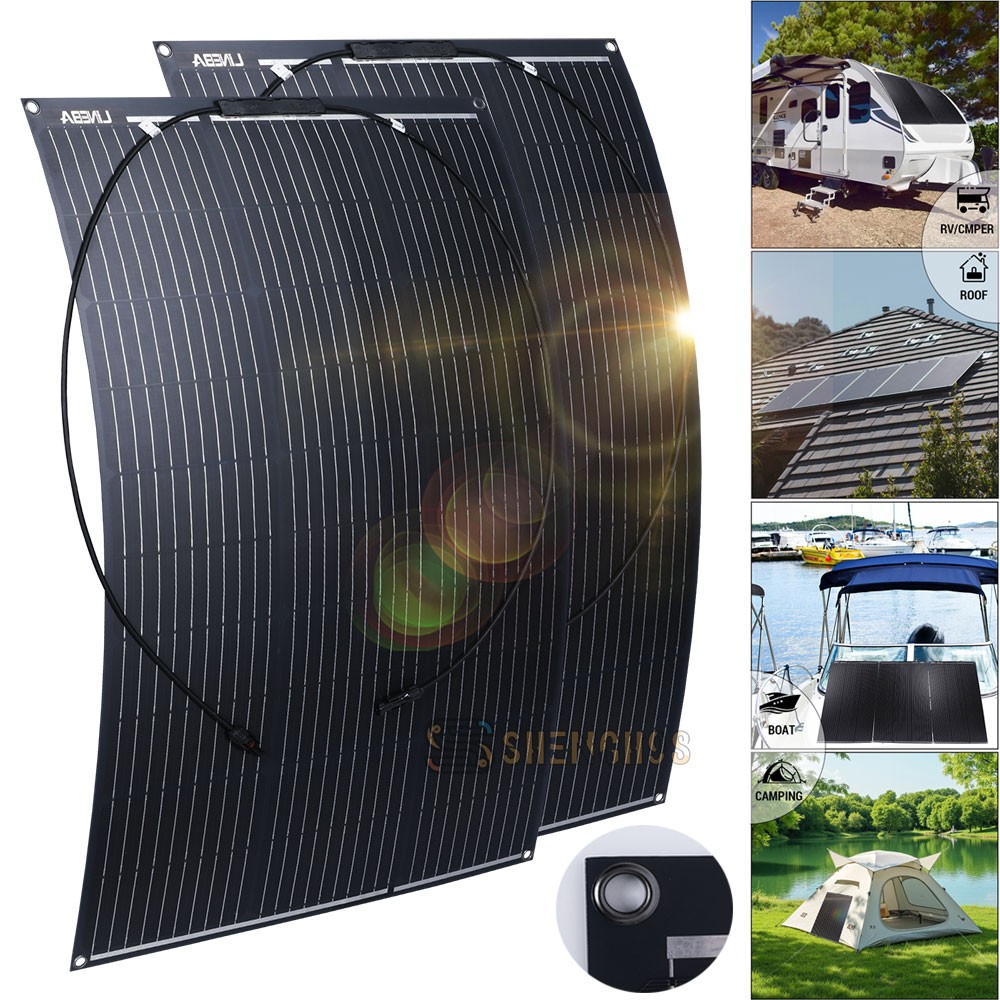 200W ETFE Flexible Solar Panel Mono 12V for Home RV Boat Power Battery Charge