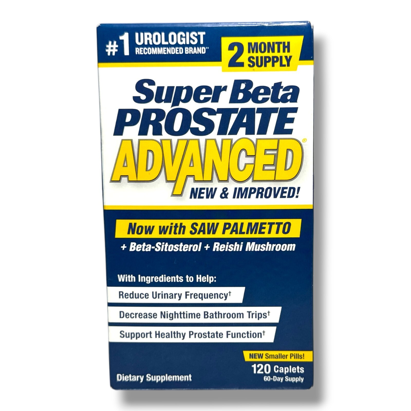 SuperBeta Prostate Advanced w/ Saw Palmetto Dietary Supplement -120 Caplets- New