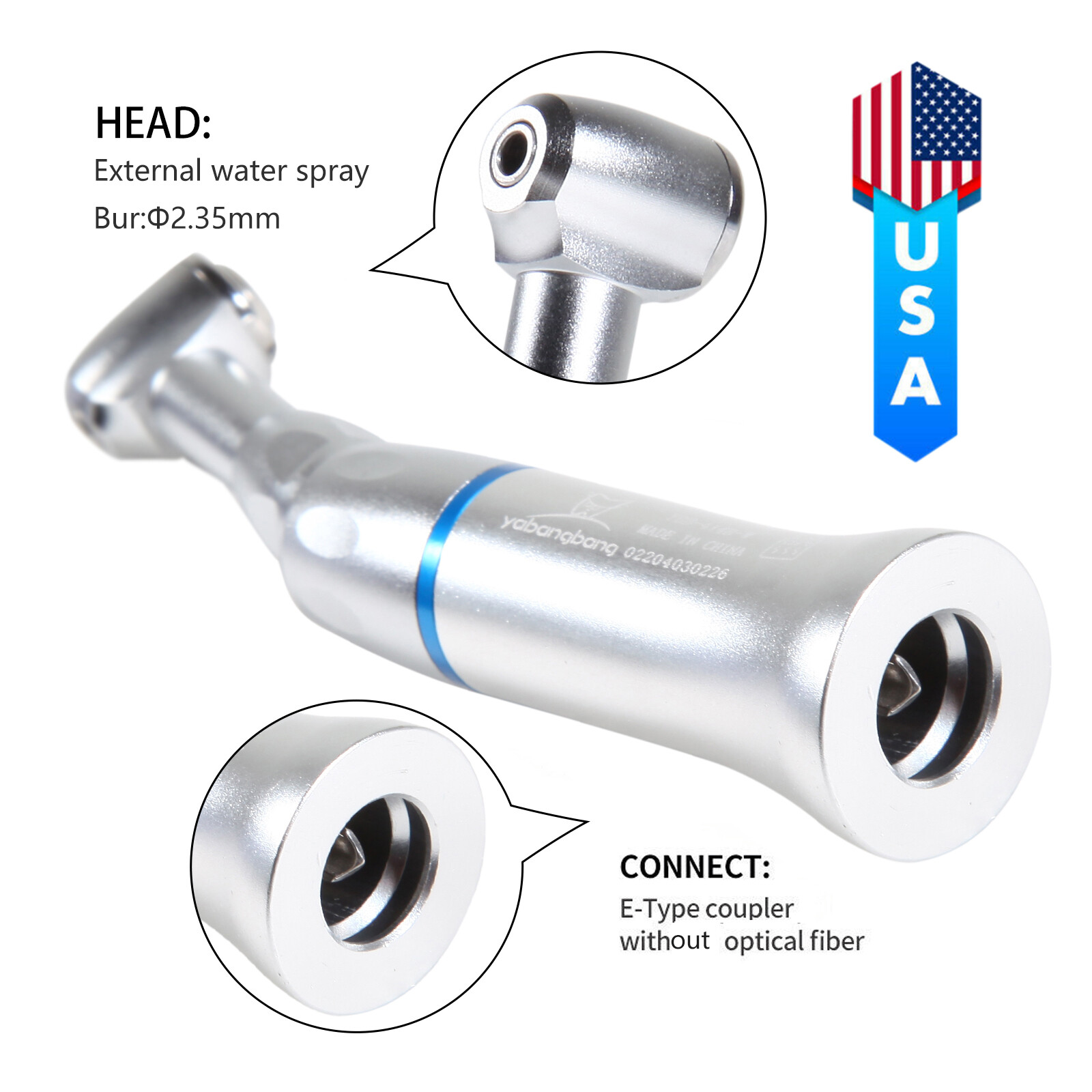 Fit NSK Dental Contra Angle Handpiece Push Button E-type Slow Low Speed