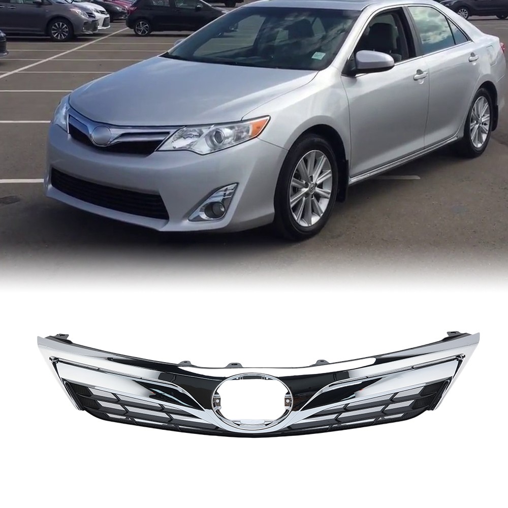 TO1200343 For Toyota Camry LE XLE 2012-2014 Front Upper Grille Plastic Chrome