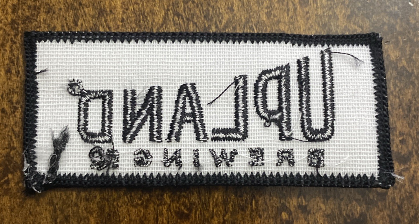 Upland Brewing Co. Embroidered Patch approx 3.5" X 1.5" Bloomington Indiana