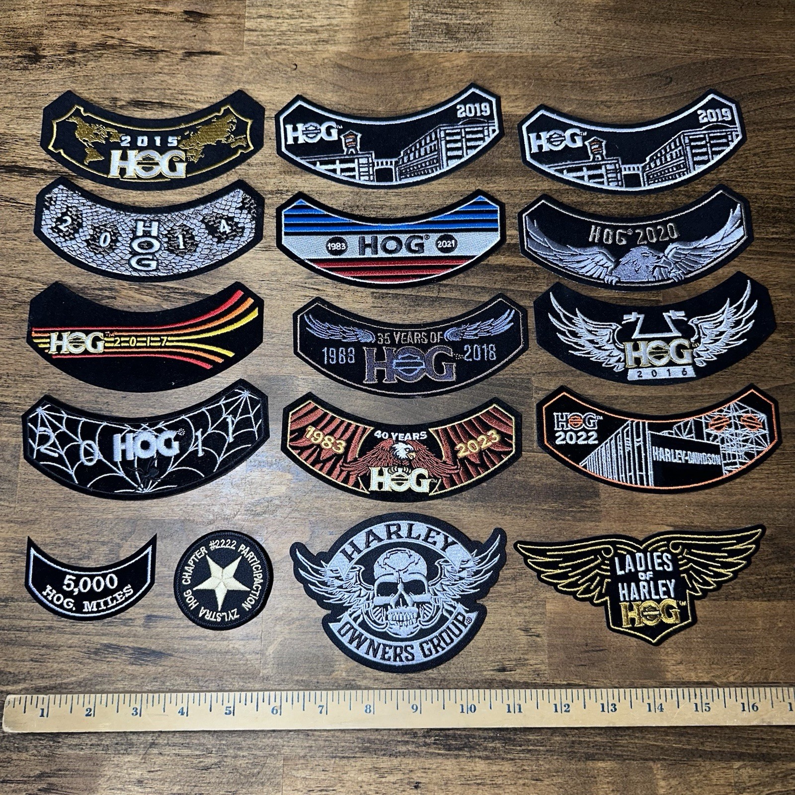 Harley Davidson HOG Patches Lot 16pc Ladies of Harley 35th 40th Anniversary