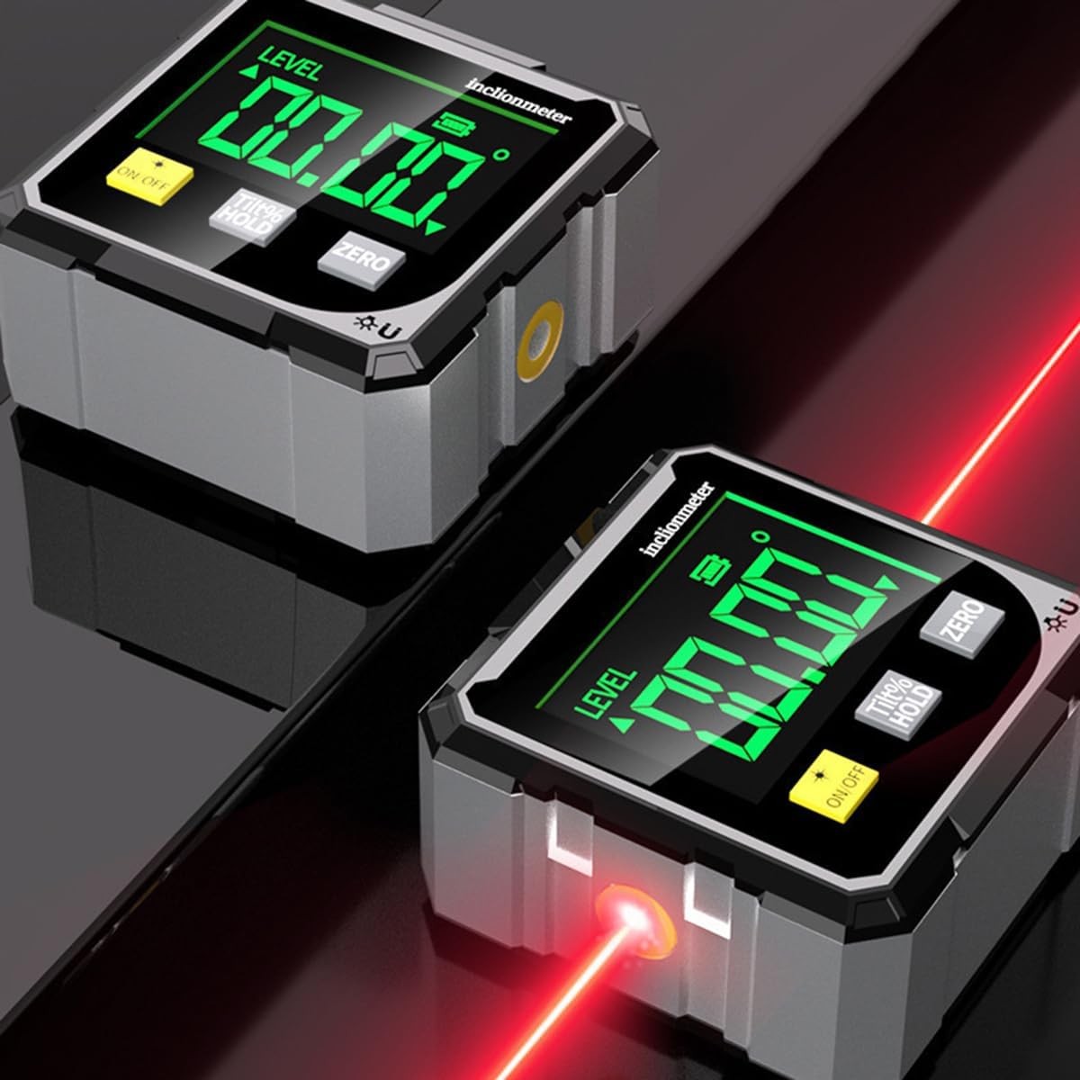 1pcs Digital Laser Angle Finder inclinometer,Protractor Tool,4×90° High Accuracy