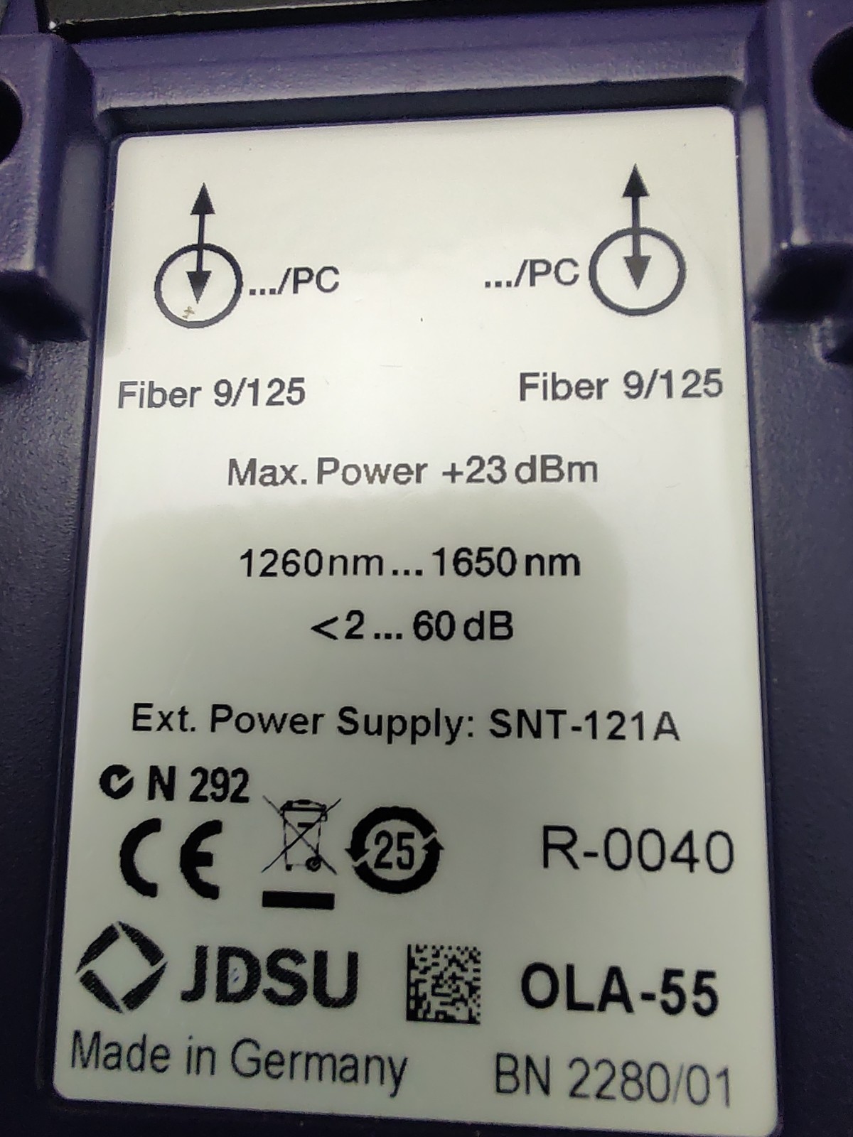 JDSU OLA-55 Optical level attenuator BN 2280/01