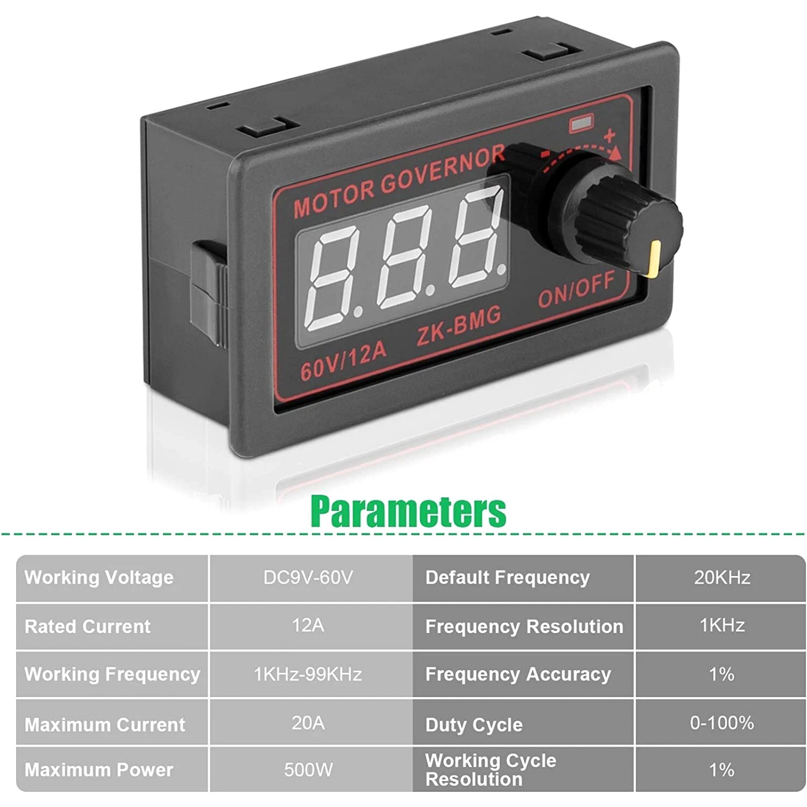 Motor PWM Speed Regulator with Digital Encoder DC 9-60V 500W Control Module