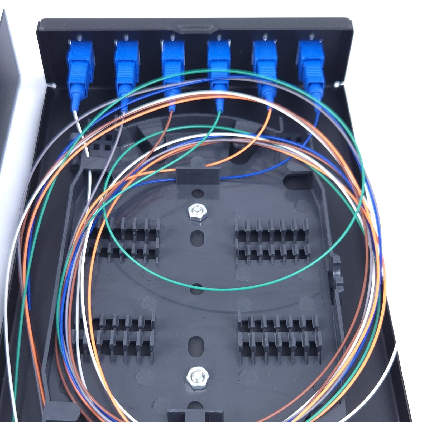 SC SM 6Port Box +Cables Wall Mount Fiber Enclosure Splicing Module, Loaded