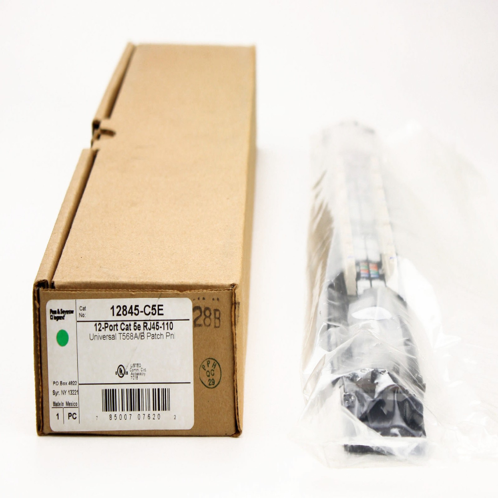 PASS & SEYMOUR 12845-C5E 12-PORT CAT 5E UNIVERSAL WIRING RACK-MOUNT PATCH PANEL