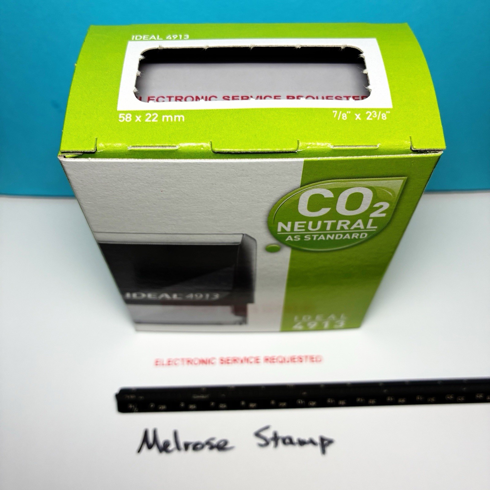 Electronic Service Requested Self Inking Rubber Stamp Red Ink Ideal 4913