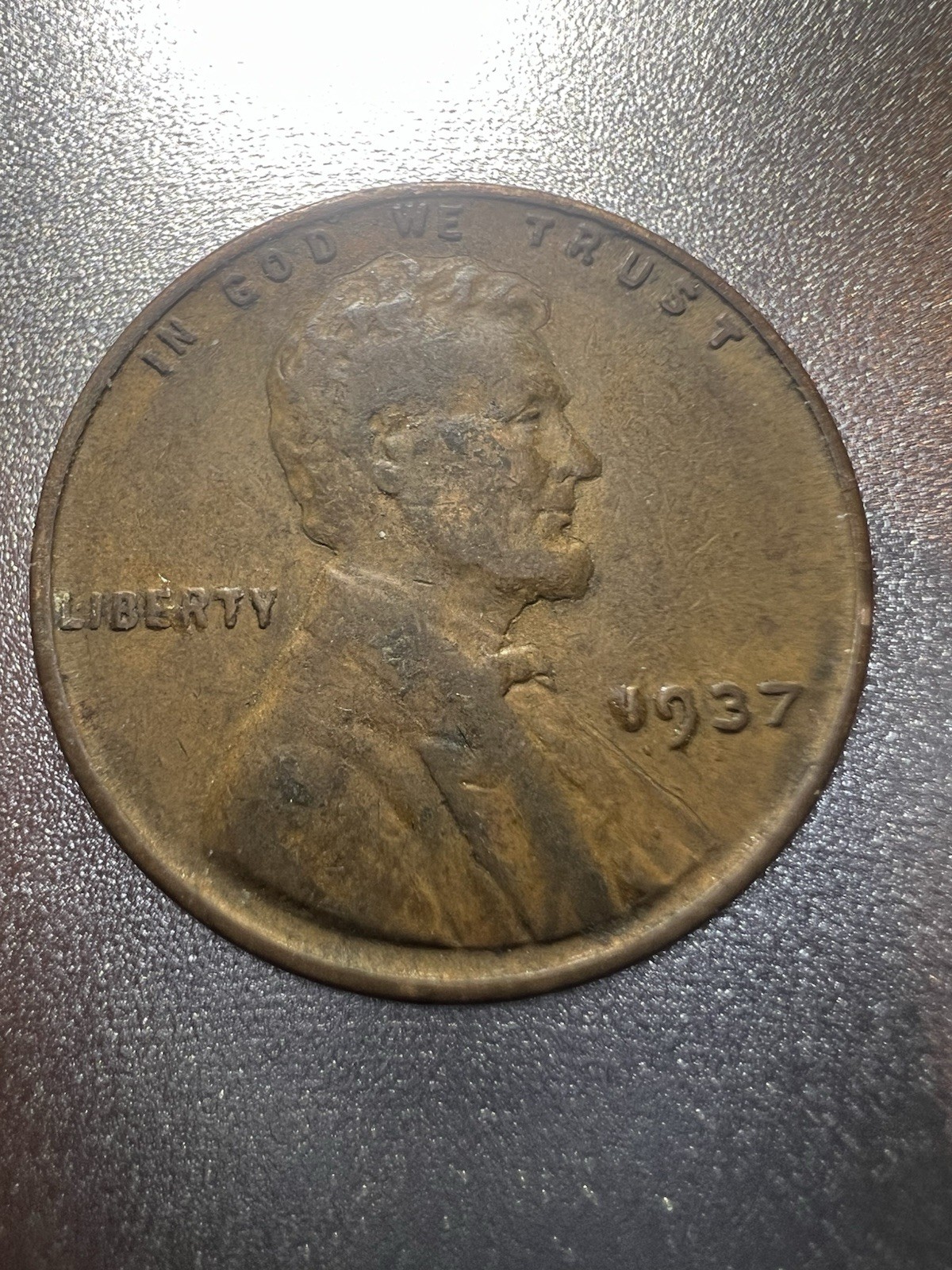1937-D (No D) “D over 1” Lincoln Wheat Penny Error
