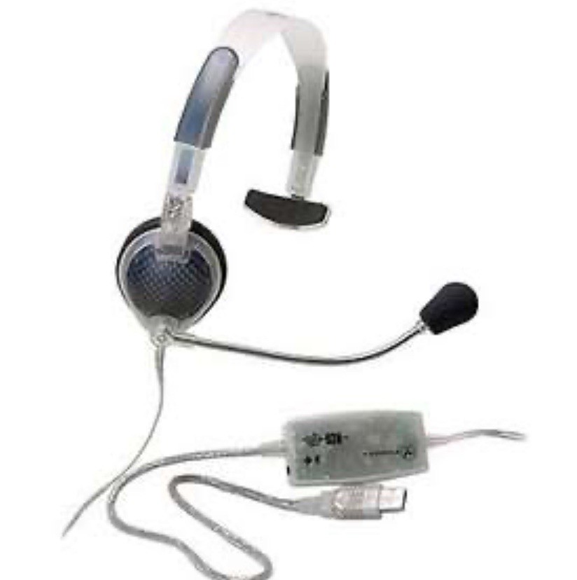 Andrea NC-7100 On-Ear Anti-Noise USB Headset, Y2K, CLEAR, Very Rare & HTF