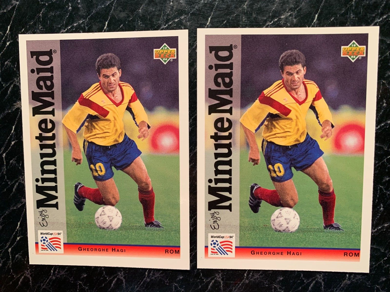 GHEORGHE HAGI  Upper Deck  World Cup Soccer Minute Maid #3 Romania Lot OF 2