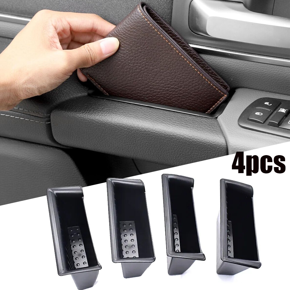 For 19-25 Ram 1500 4PCS Door Side Storage Box Organizer Insert Tray Door Pocket