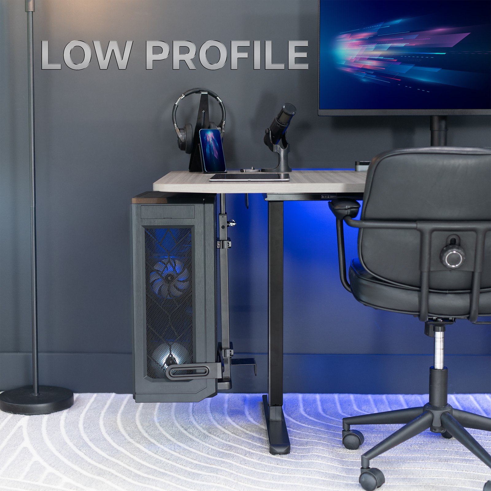 VIVO Adjustable Under Desk Large PC and Wall Mount, Computer Case CPU Holder