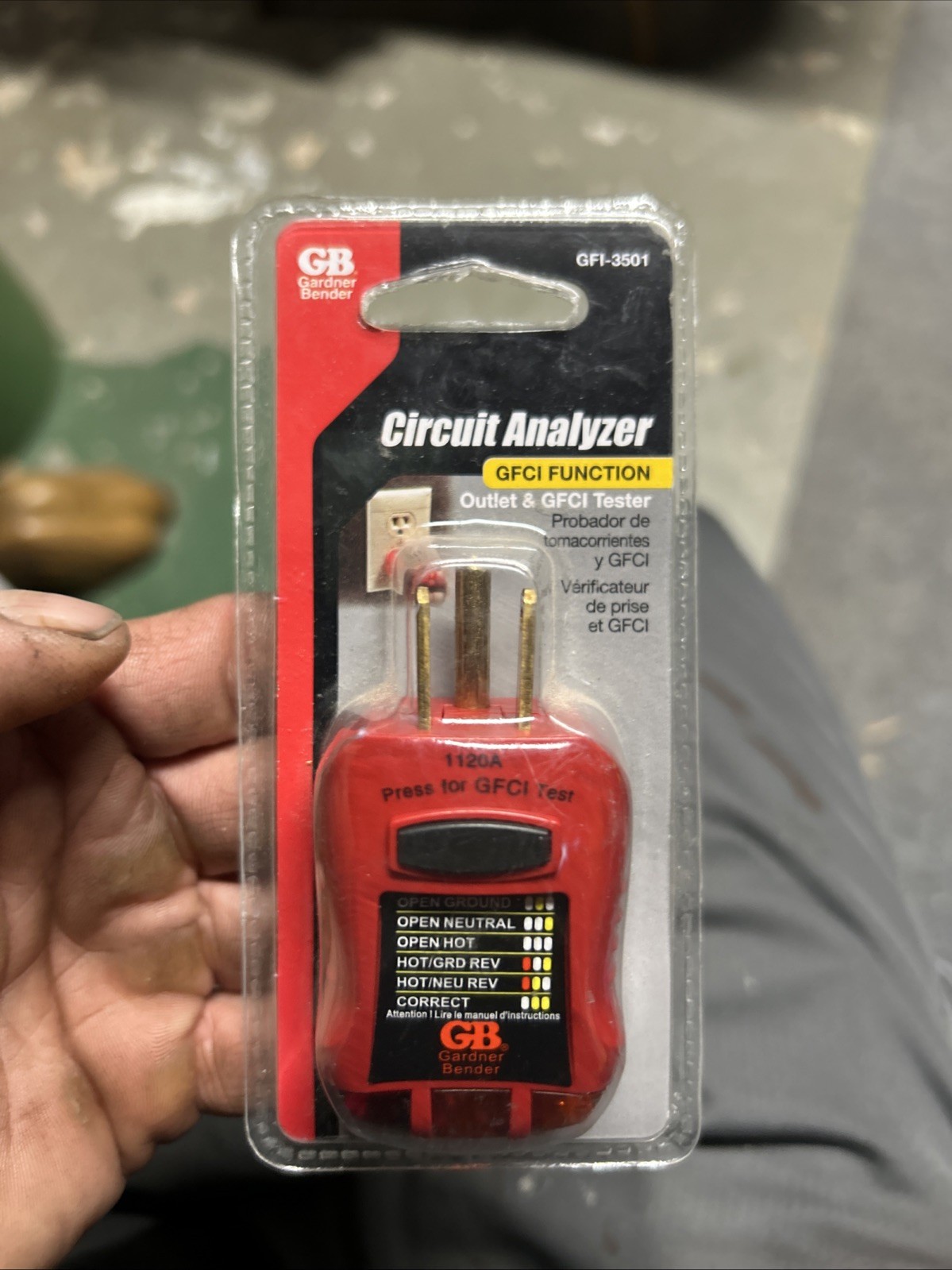 GFCI Circuit Analyzer GFI-3501 Outlet Tester Receptacle Ground Gardner Bender