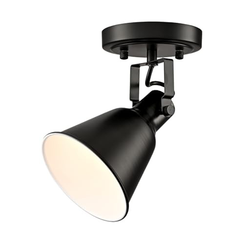 EUL Adjustable Industrial Ceiling Spot Light with Adjustable 1-Light Black