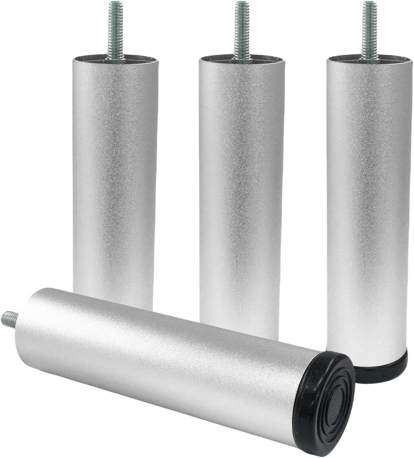 4Pcs 6 Inch Metal Furniture Legs, Silver Aluminum Alloy Bed Frame Furniture F...
