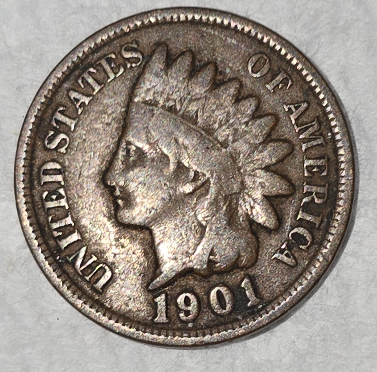 1901 P Philadelphia Mint Indian Head Penny Cent 1C Coin Ungraded