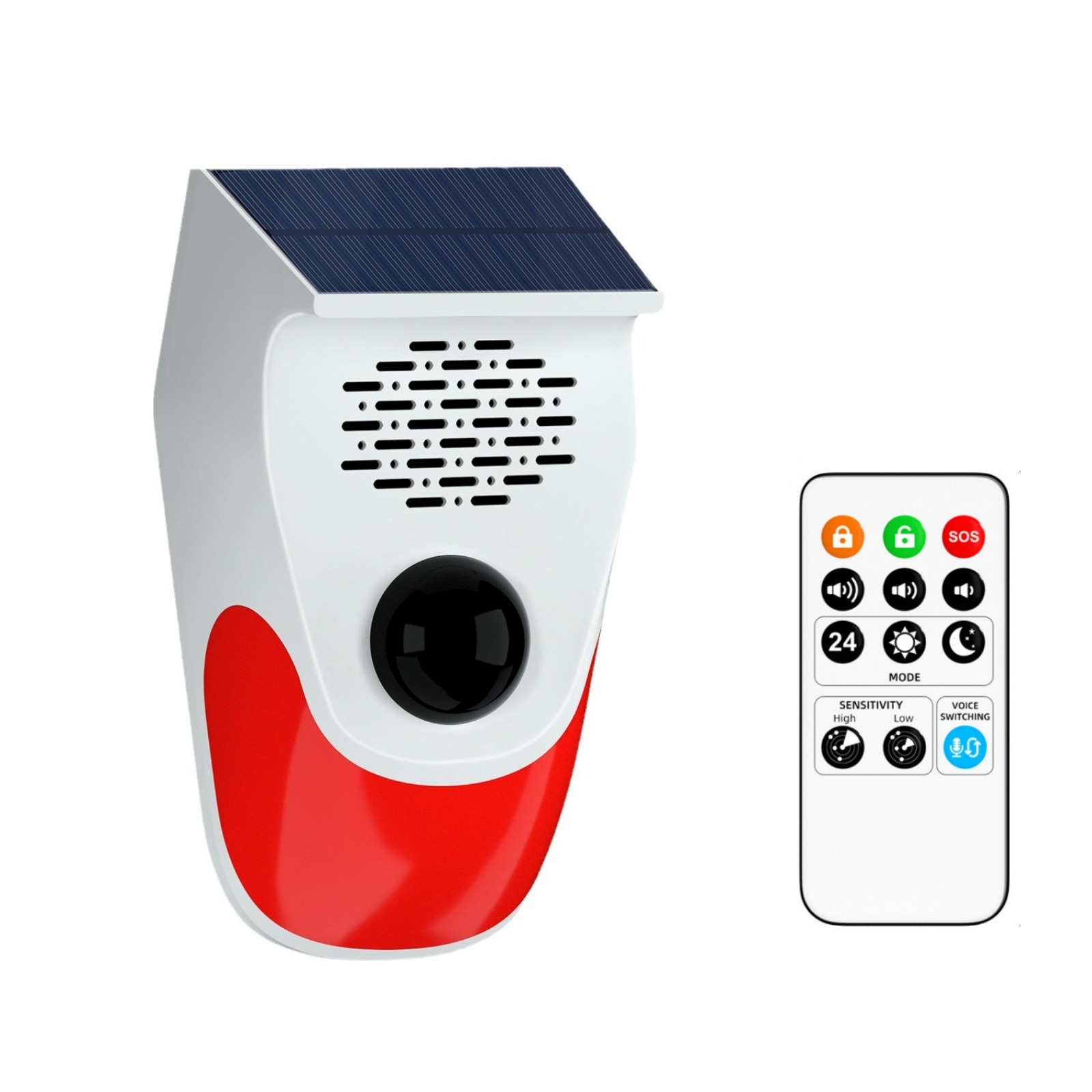 Home Intelligent Infrared Detector Voice Announcer 120dB High Pitched Alarm