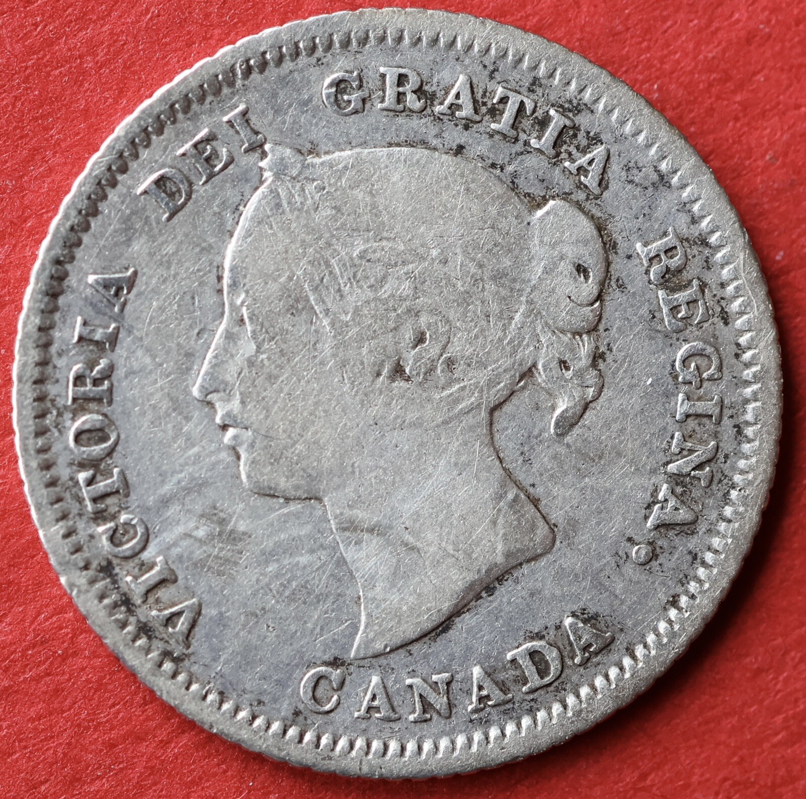 1880H Canada 5 Cents Obverse 3 - F/VF - Lot#10163