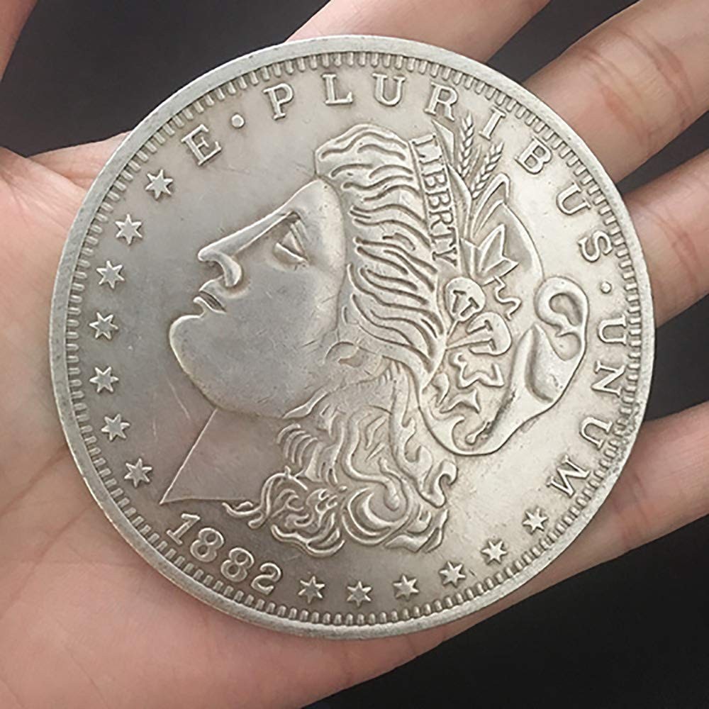 Enjoyer Jumbo Copper Morgan Dollar (7cm) Coins Magic Tricks Small, Silver