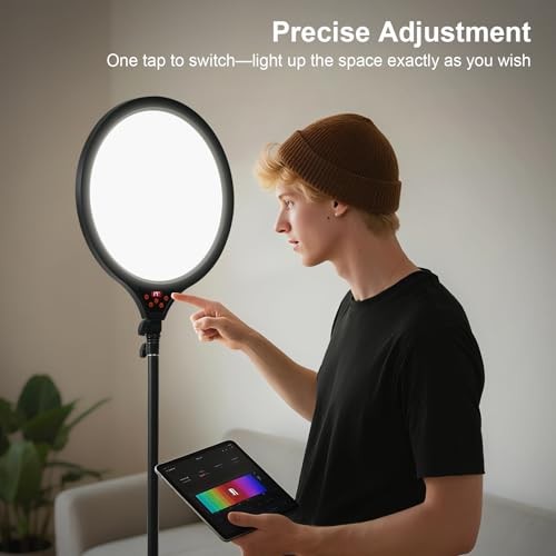 Ring Light with Stand, 14" Professional LED Camera Lighting Round Stand Black