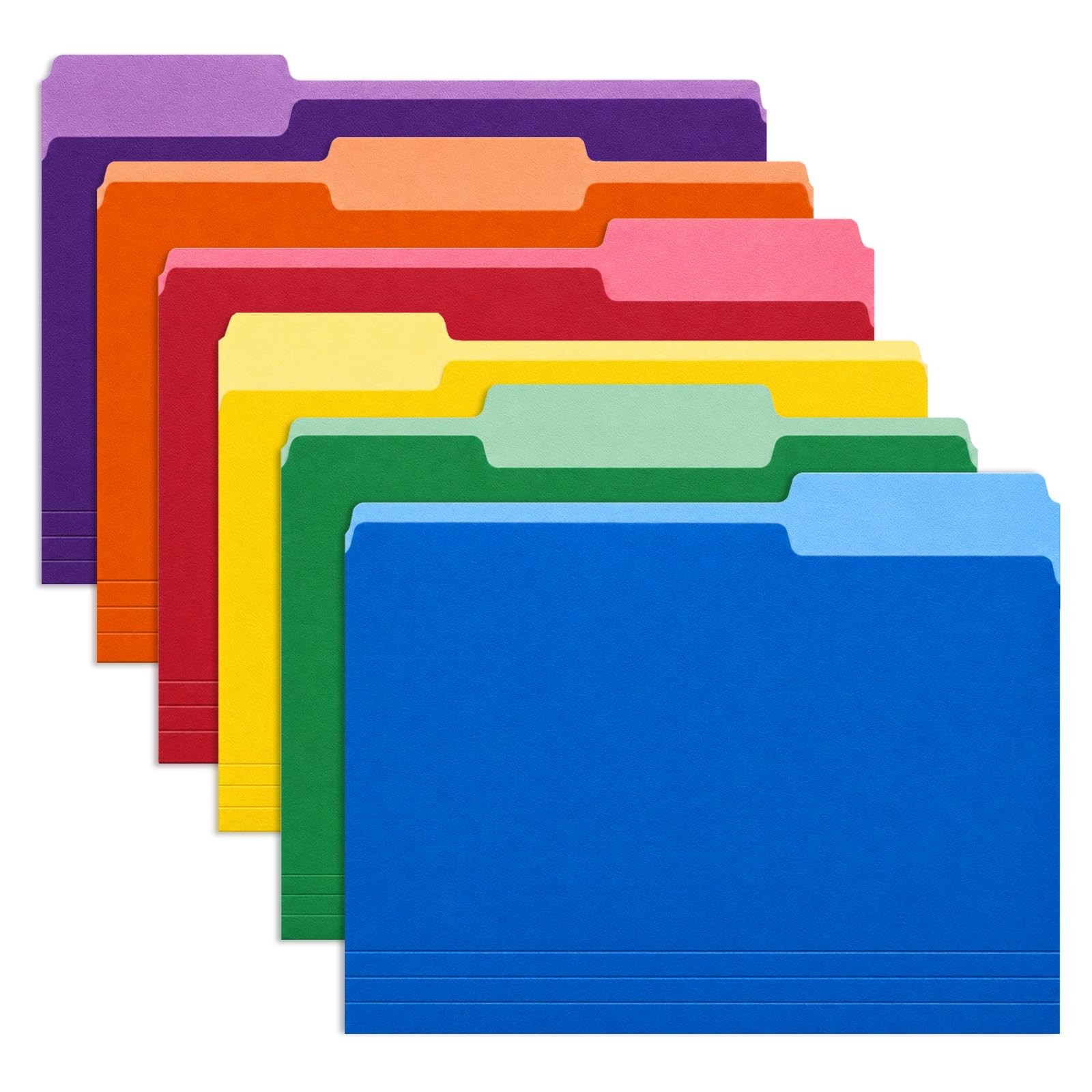 Colored File Folders, Manila Folders with 1/3 Cut Tabs, 18 Pack | Letter Size