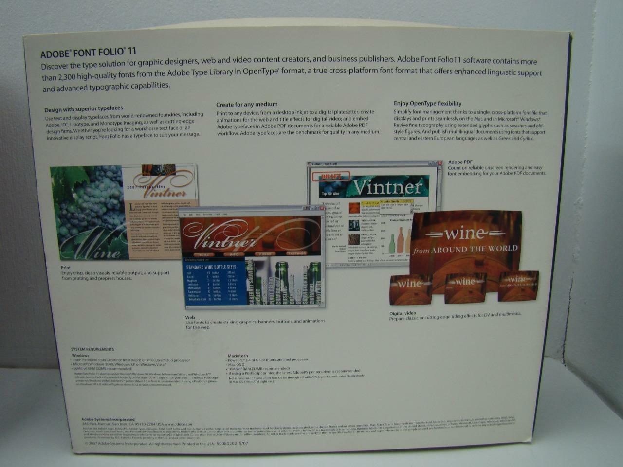 ADOBE FONT FOLIO 11 EMPTY BOX