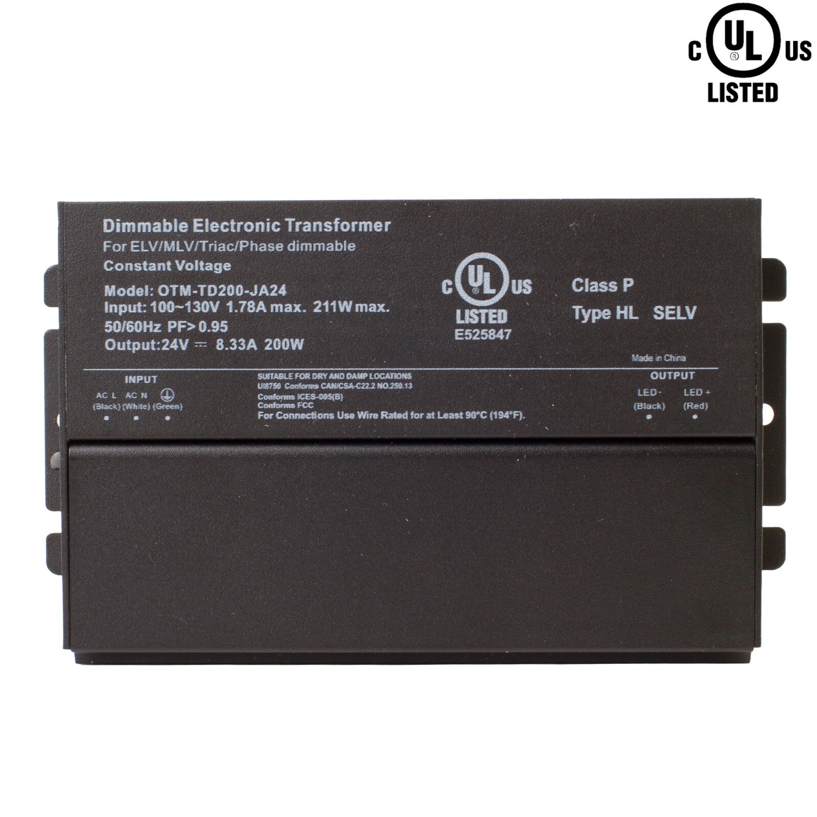 UL listed dimmable LED driver 24v 200w 8.33 compact LED driver for Light Strip