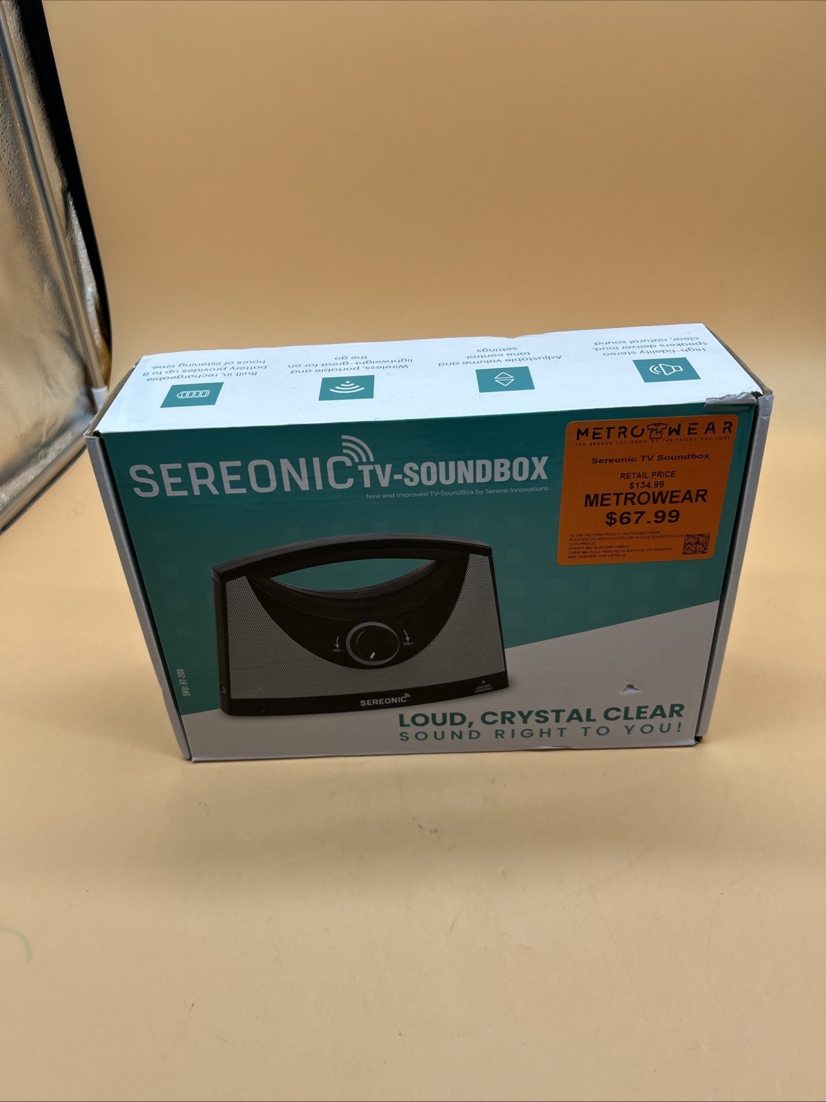 Sereonic Portable Wireless TV Soundbox BT-200 w/ Charging Dock Open Box