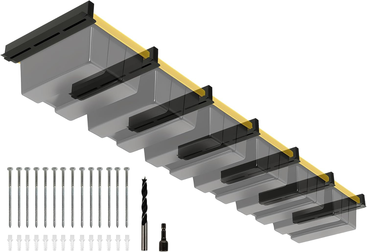 6-Bin Overhead Garage Storage Rack, Ceiling Storage Racks Heavy Duty, Powder Coa