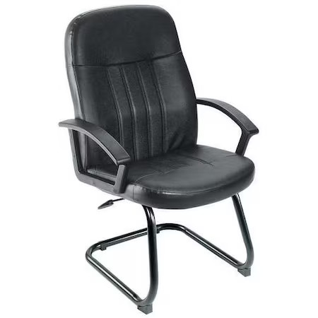 Zoro Select 6Gnn5 Guest Chair, Black Seat, Black Back, 25 1/2" W 26" L 41" H,,