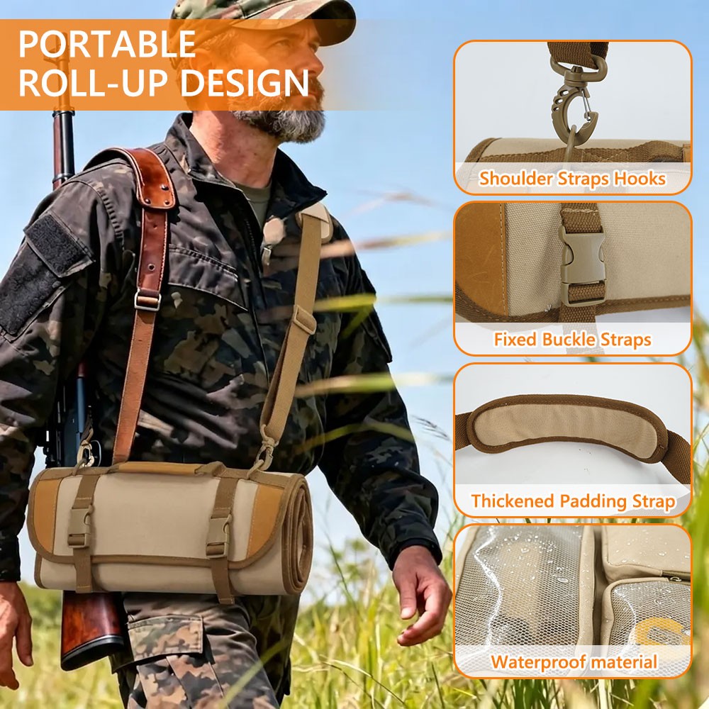 Large Gun Cleaning Mat Portable Foldable Shooting Pad with Tool Storage Pocket