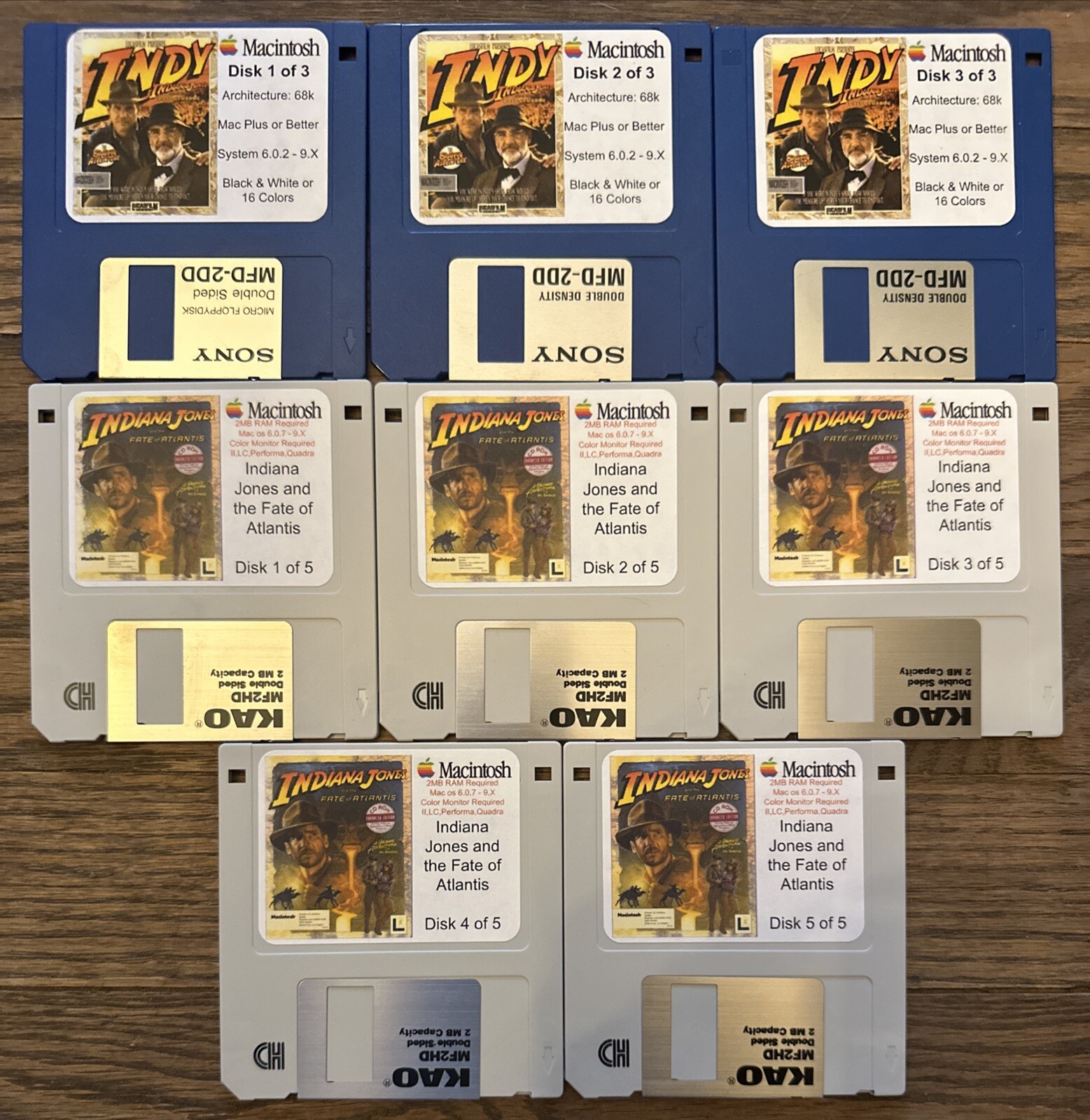 Vintage Apple Macintosh Games Indiana Jones Last Crusade & The Fate Of Atlantis