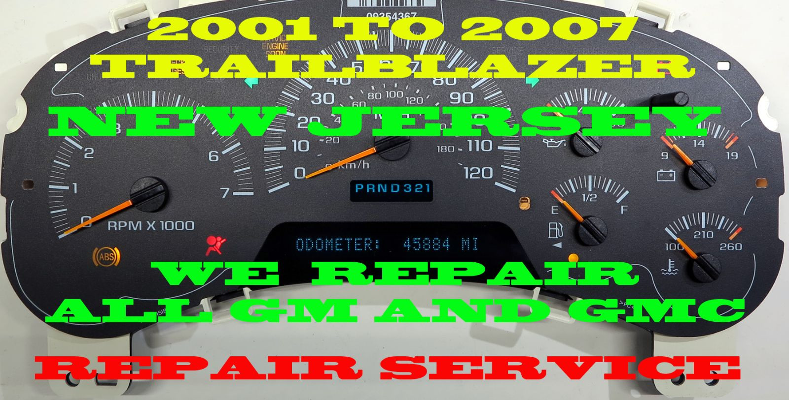 CHEVY GMC TRAILBLAZER INSTRUMENT CLUSTER SOFTWARE & ODOMETER CALIBRATION SERVICE