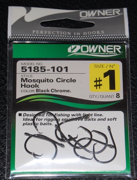 Owner 5185 Mosquito Circle Hooks Size 1 5185-101 Light Wire Pack of 8